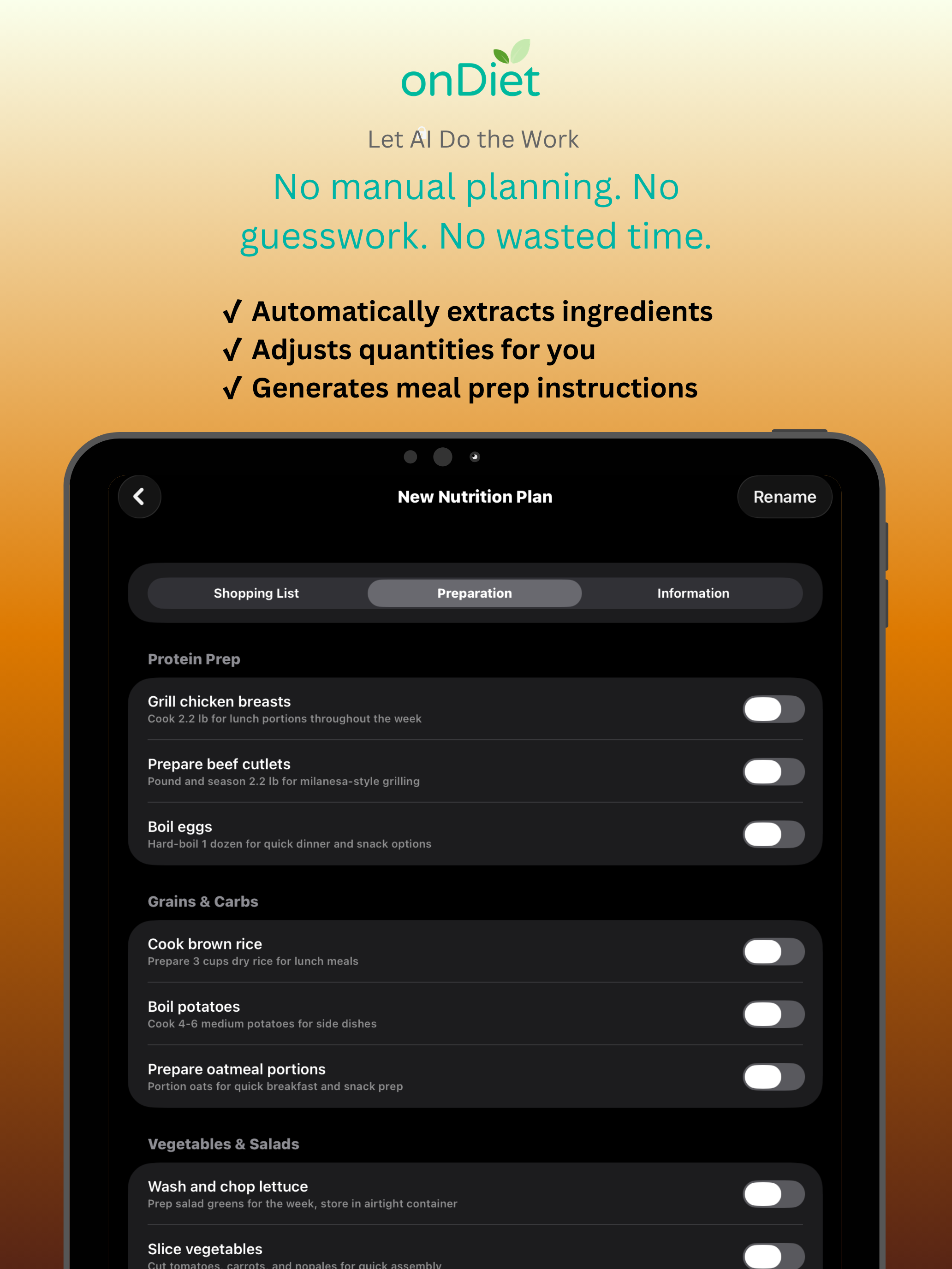 OnDiet AI iPad screenshot three