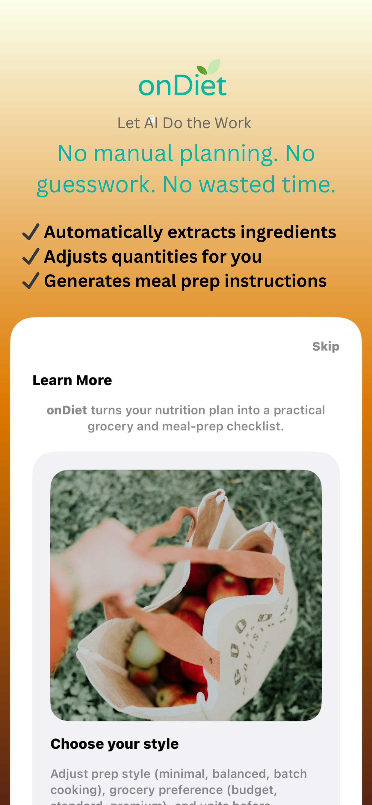 OnDiet AI iPhone screenshot three
